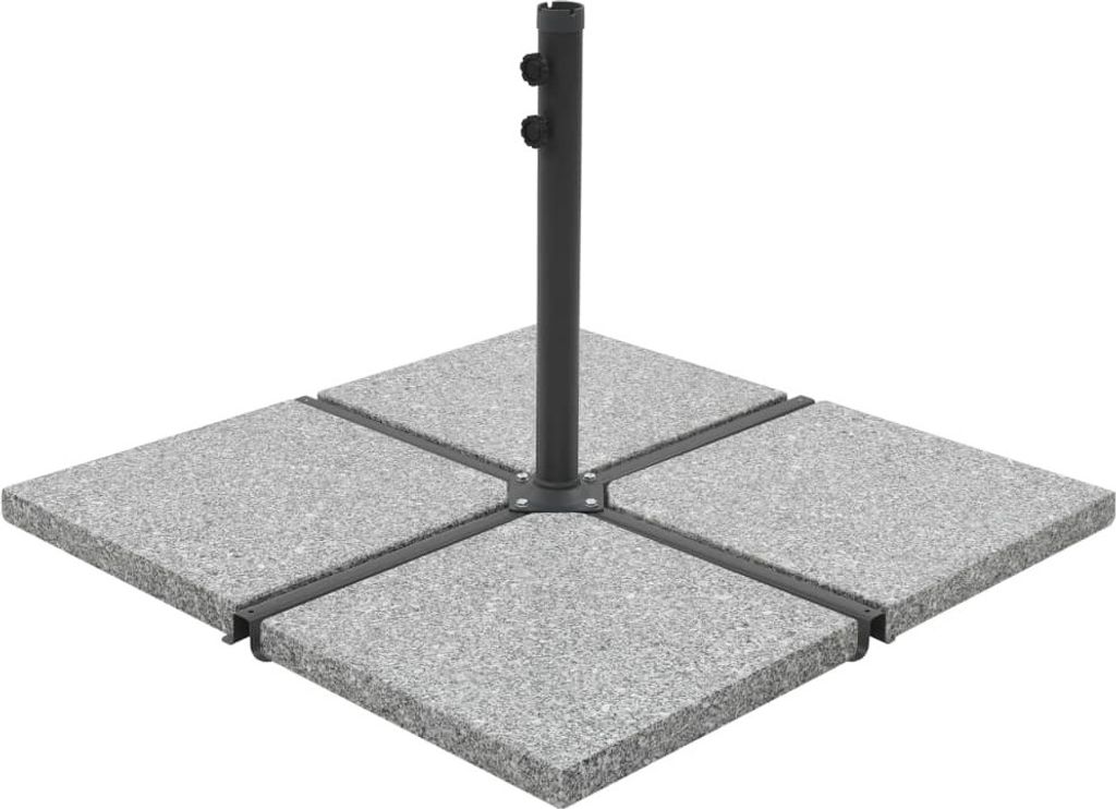 Möbel Sonnenschirm-Gewichtsplatte Granit 25 kg Quadratisch Grau - Sonnenschirmständer 45070