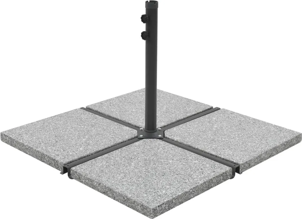 Piastra Ombrellone Granito 25 kg Grigia | Base Quadrata per Giardino