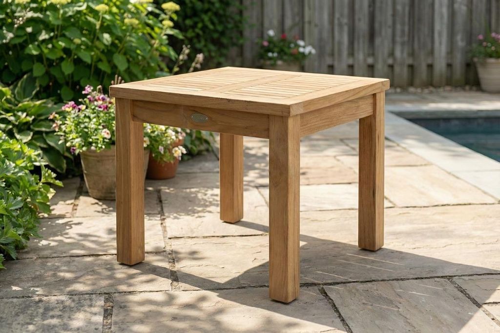 Teak Beistelltisch klein 50x50x45 cm, Massivholz Produktbild 