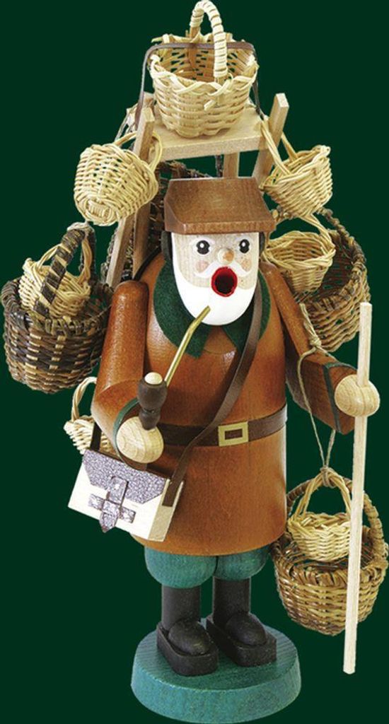 Räucherfigur Korbhändler Höhe= 23cm NEU Produktbild 