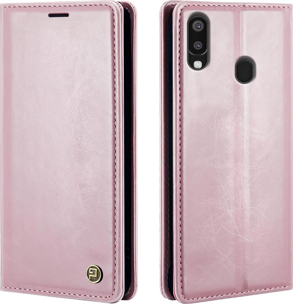 Handyhülle für Samsung Galaxy A40 Kunstleder Flip Vintage Cover Hülle RFID Schutz Case Kartenfach Farbe: Rosa