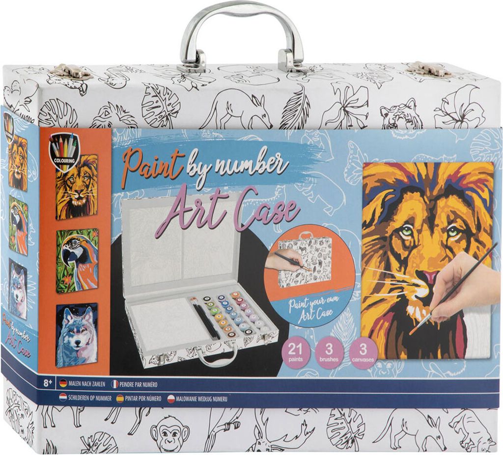 Creative Craft Group Malen nach Zahlen Tiere Farbkoffer 27-teiliges Set