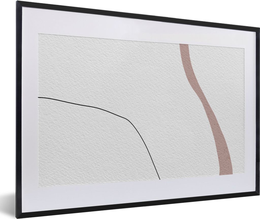 MuchoWow Gerahmtes Poster Linie - Pastell - Gestaltung 60x40 cm - Poster mit Schwarzem Bilderrahmen Wandposter Rahmen Foto Bilder - Schlafzimmer ...