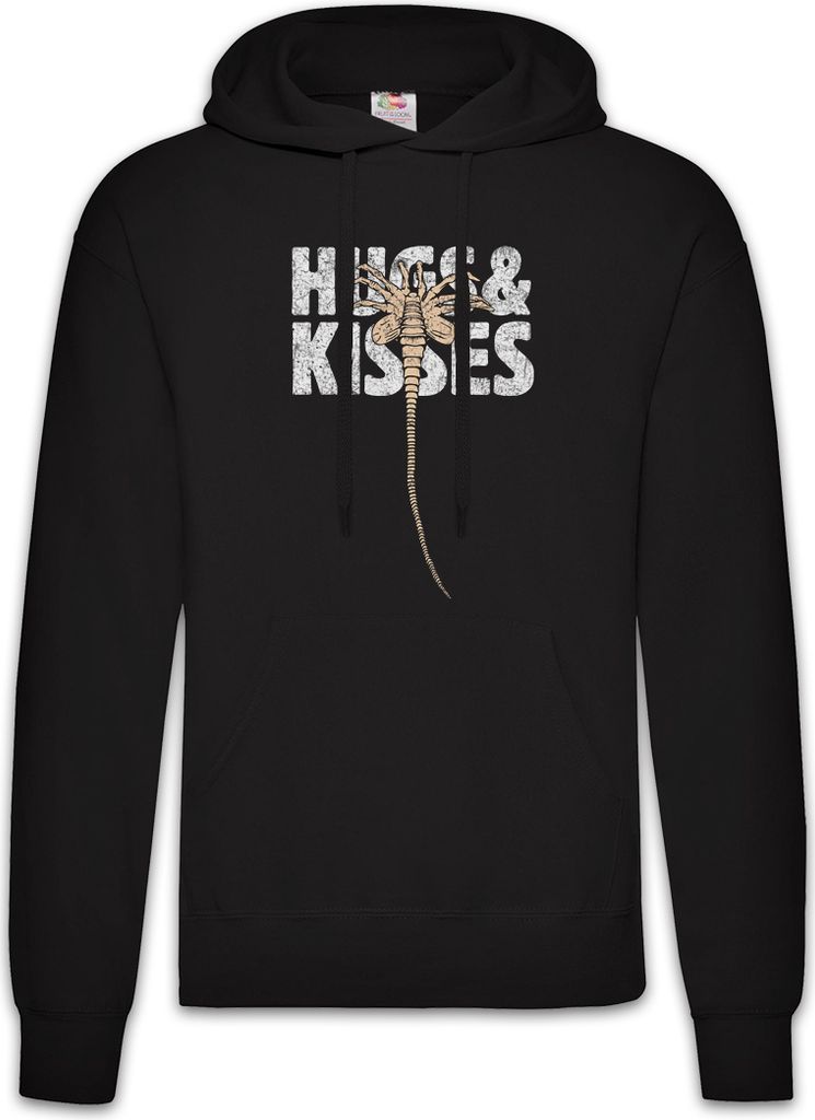 Urban Backwoods Hugs & Kisses, Herren Hoodie, Farbe: Schwarz, Größe: 5XL