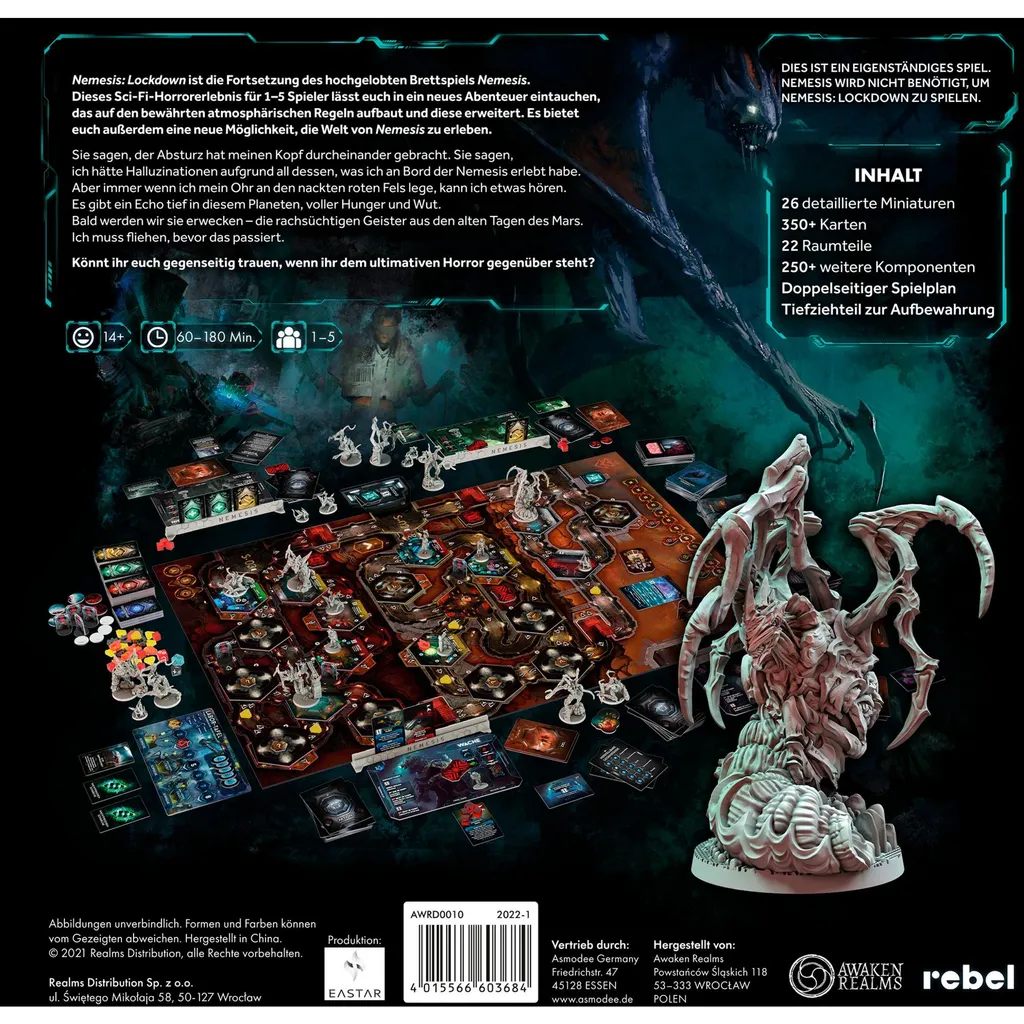 Nemesis Lockdown Jeu de Base - Figurines Détaillées et Horreur Spatiale