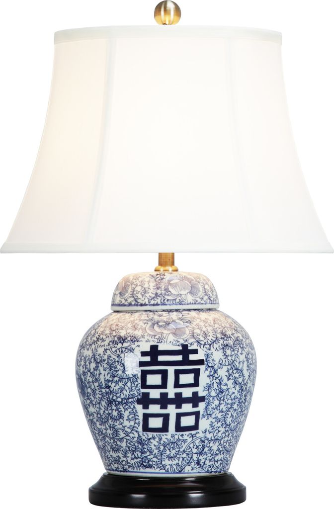 Fine Asianliving Chinesische Tischlampe Porzellan mit Produktbild 