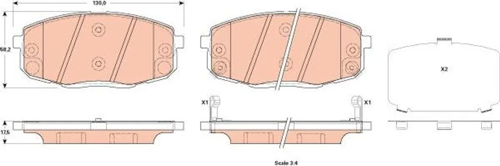 Plaquettes de frein GDB3523 haute performance - Standard OE 581011MA21