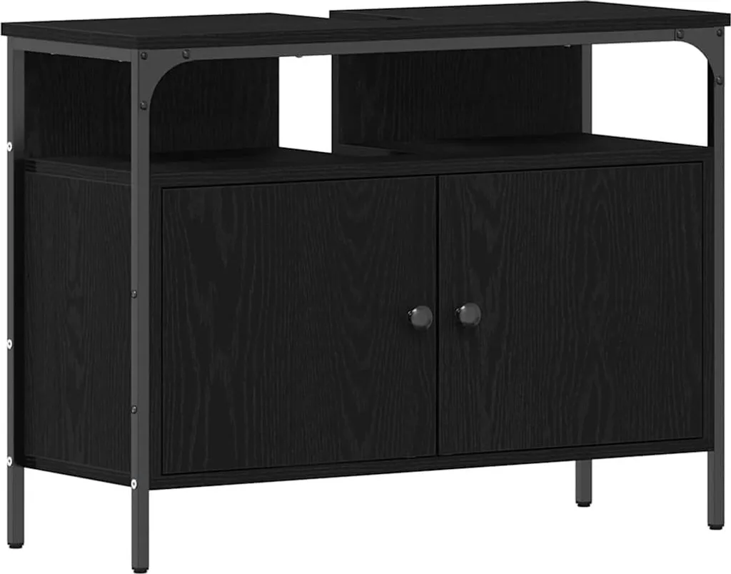 SYFAX™ Armadio Sottolavabo Rovere Nero 80x30x60 cm | Arredo Bagno Online