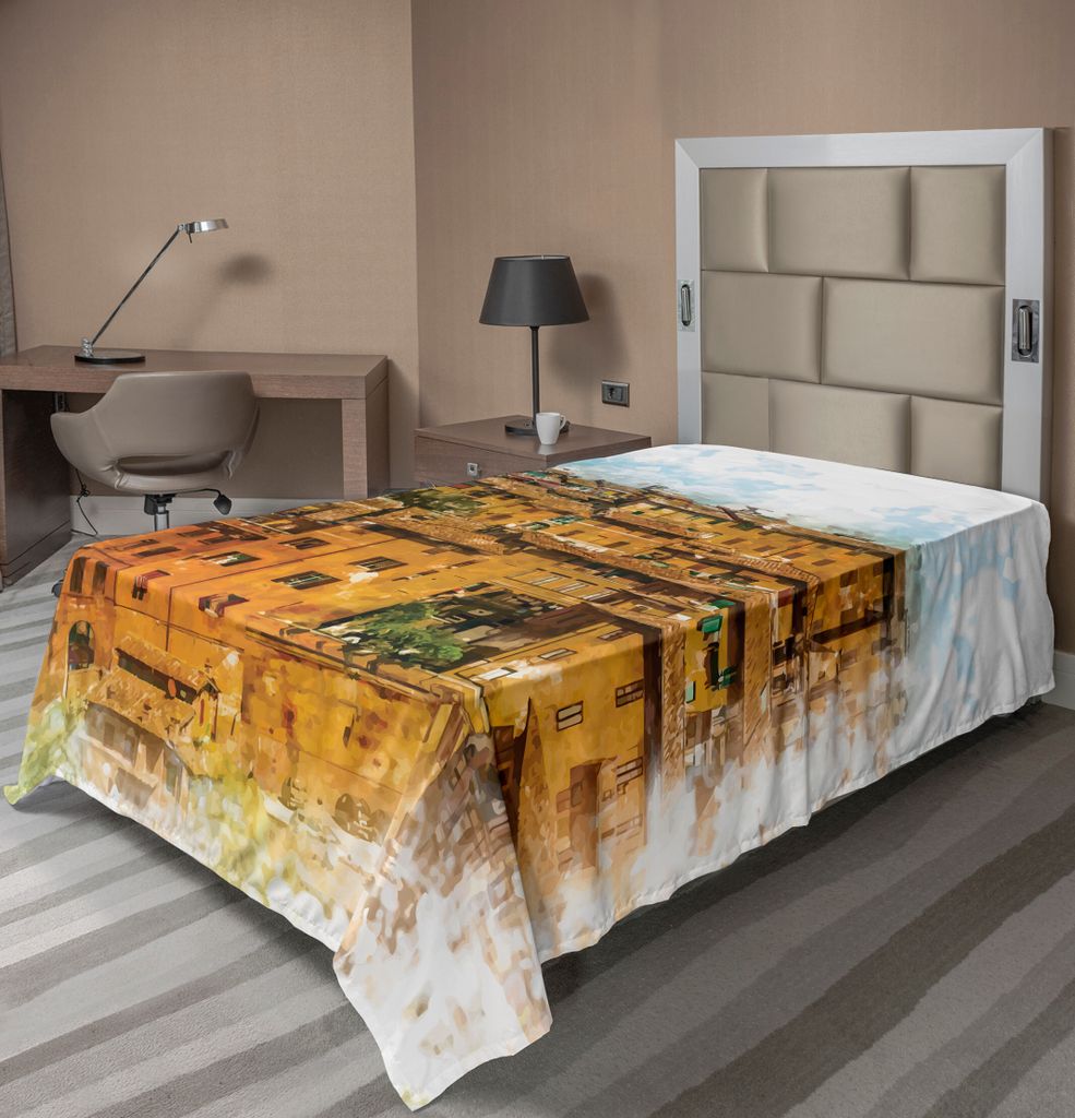 ABAKUHAUS Italienisch Bettlaken, Historisches Foto Italienische Mit Alten Traditionellen Authentischen Gebäuden, weiches bequemes oberes Bettlaken...