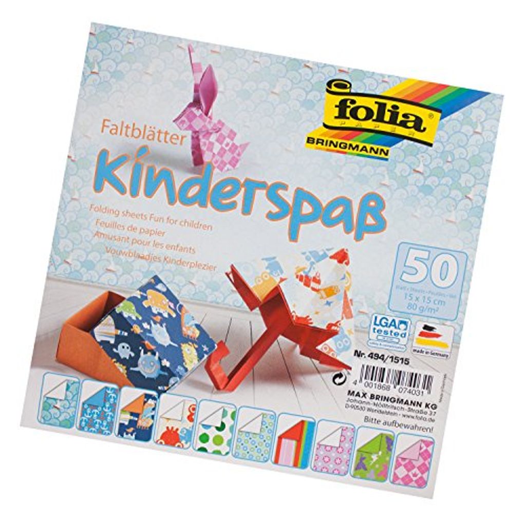 folia Faltblätter KINDERSPASS 150 x 150 mm 80g/qm 50 Blatt
