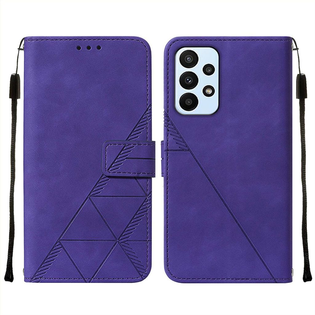 Galaxy A23 4G Hülle, Schlank Prägung Flip Leder Kartenfächer Schutzhülle mit Ständer für Samsung Galaxy A23 4G / 5G Lila