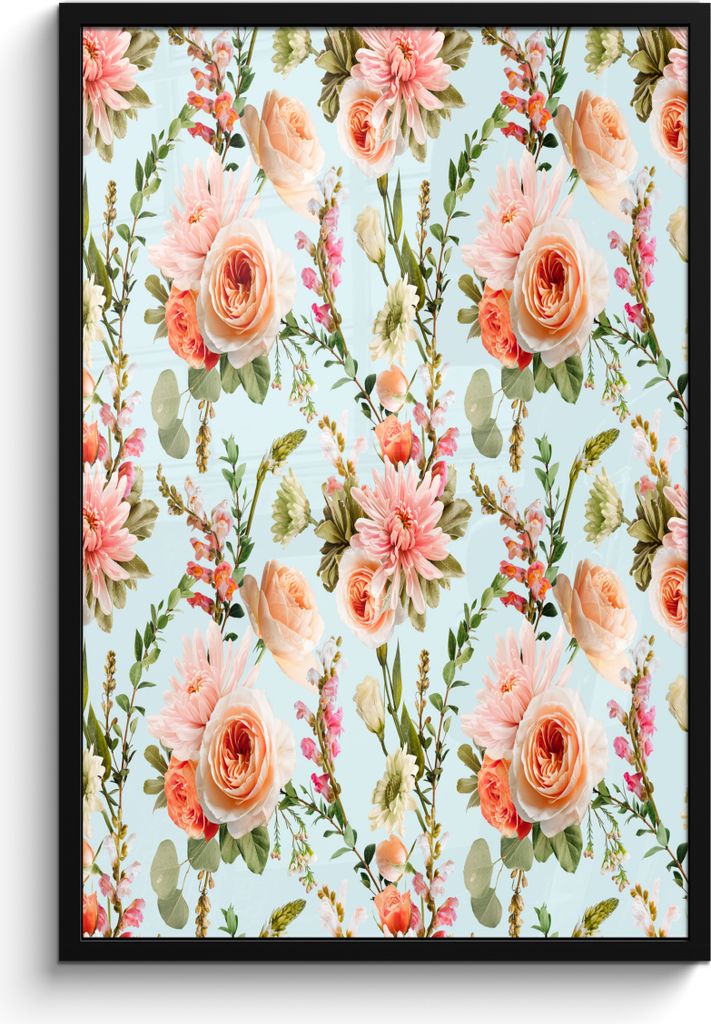 MuchoWow® MuchoWow® Gerahmtes Poster Blumen - Rosen - Rosa Produktbild 