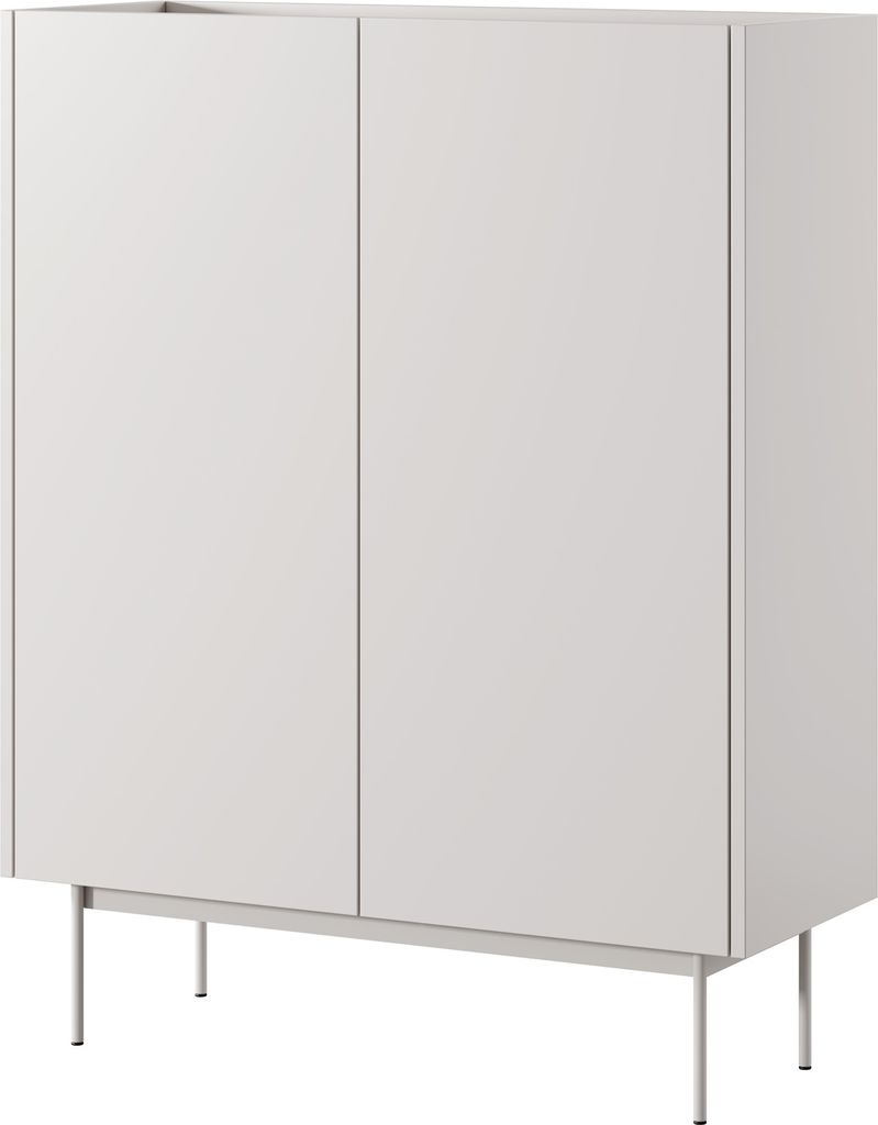 Masseno Kommode COLORE 97 cm Highboard mit 2 Türen für Wohnzimmer Schlafzimmer Modern 97x37x122 cm Kaschmir / Kaschmir