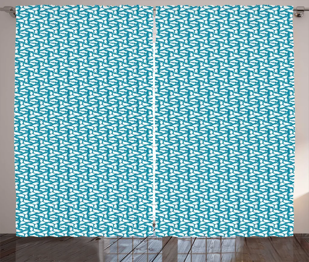 Rideau de Chambre à Fronces Design Grunge Bleu Marine 280x225 cm