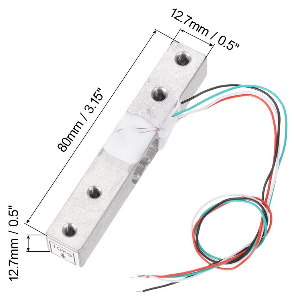 4 Stš¹ck Digitale W?gezelle 10KG + HX711 Module Weighing Sensor 24 Bit Precision A/D Dual-Channel for DIY Portable Electronic Kitchen Scale Kit