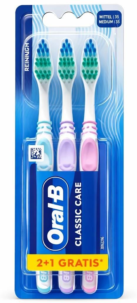 Oral-B Szczoteczka Do Zębów Classic Care Medium 3 szt. Zdjęcie produktu 