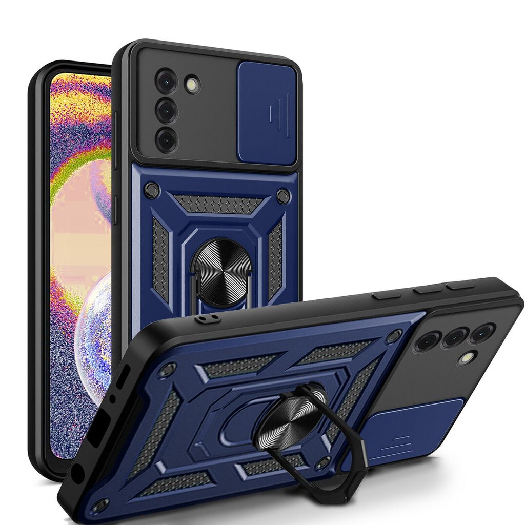Outdoor Panzer Hülle Nokia G22 Handyhülle mit Slide Kameraschutz Ringhalter Blau