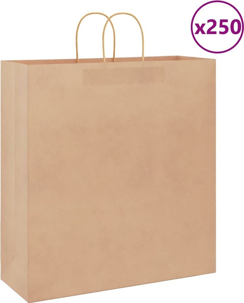 Papiertragetaschen 250 Stk. mit Henkeln Braun 45x17x48 cm