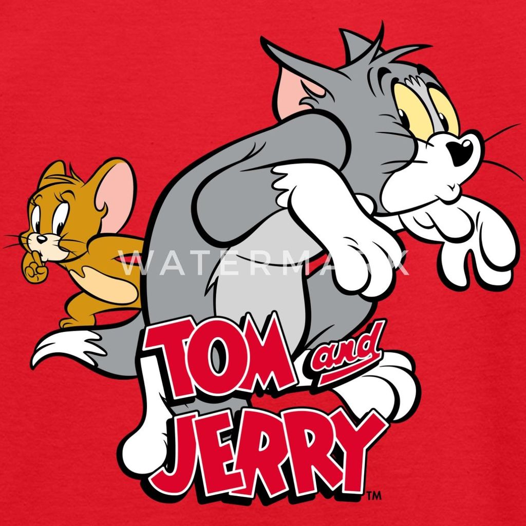 Spreadshirt Tom Und Jerry Auf Samtpfoten Kinder T-Shirt, 98/104 (3-4 Jahre), Rot