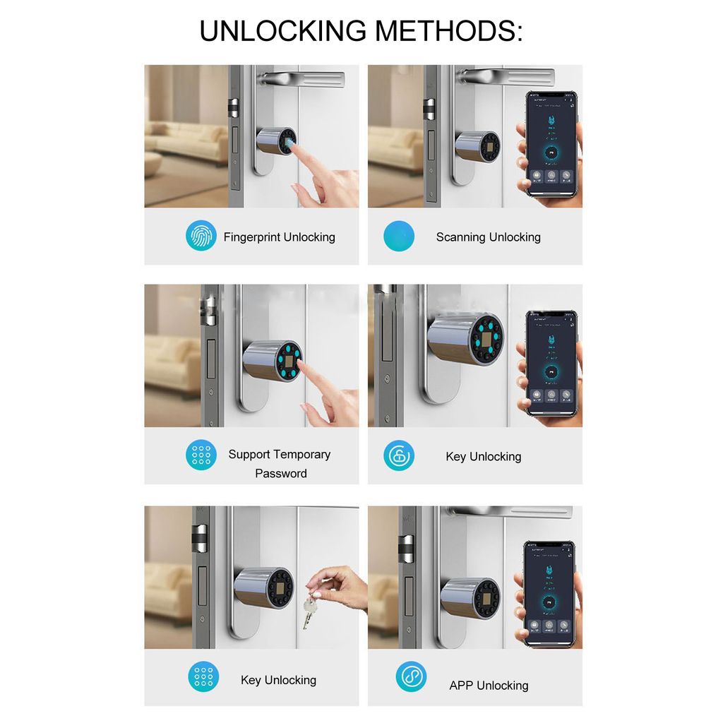Smart Zylinderschloss – Bluetooth-Fernbedienung, APP- & Produktbild 10