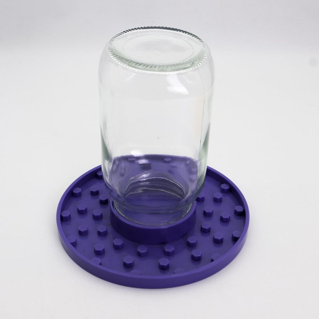 INF Bienen-Futterspender Kunststoff und Glas 17cm x17cm x8cm für Garten Violett