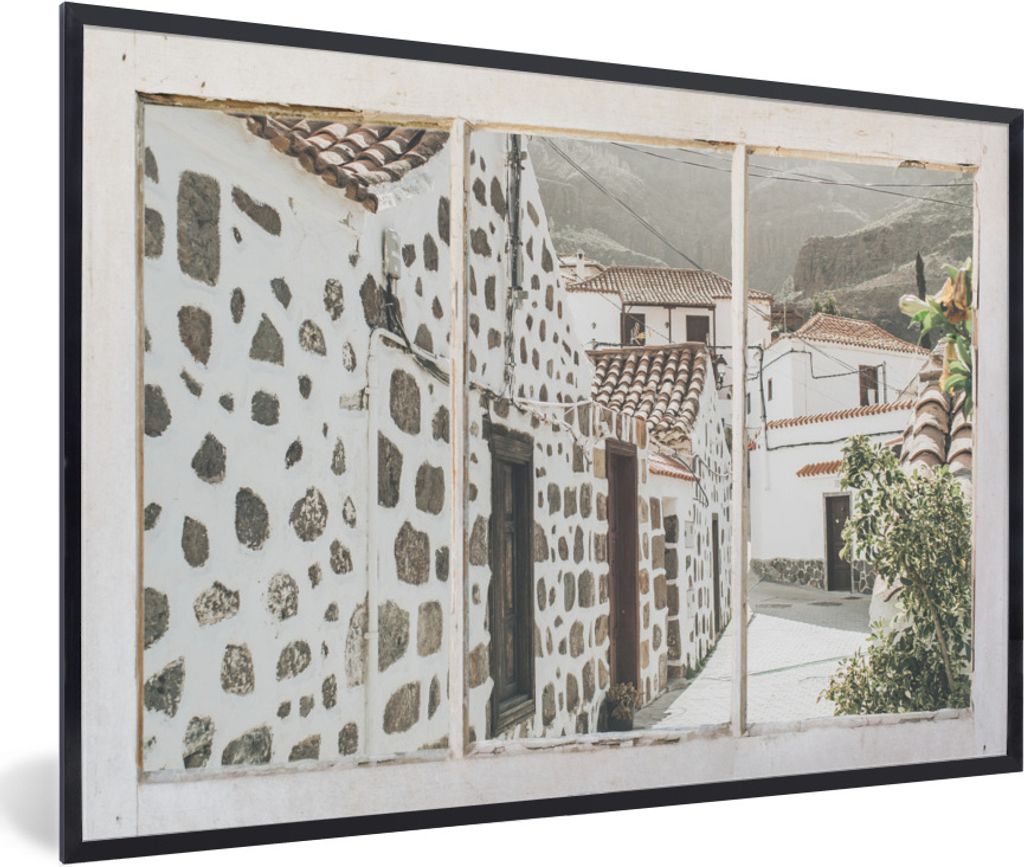 MuchoWow Gerahmtes Poster Ansicht - Architektur - Sommer 90x60 cm - Poster mit Schwarzem Bilderrahmen Wandposter Rahmen Foto Bilder - Fotorahmen ...
