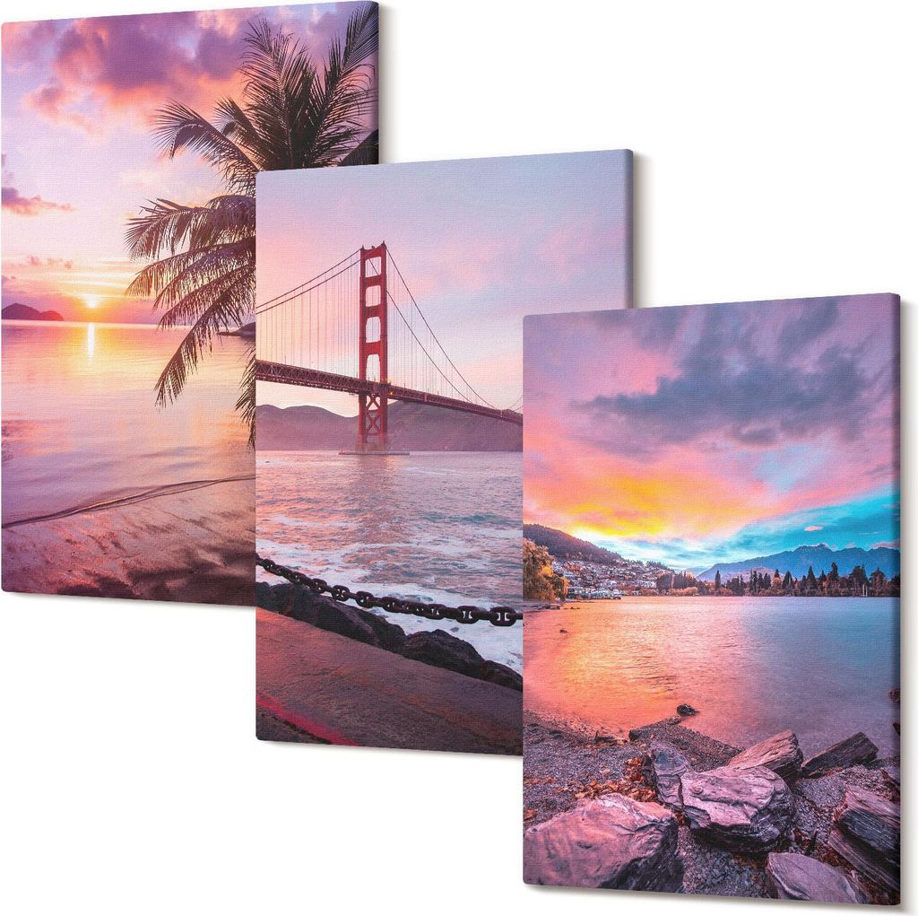 Leinwandbild – Wandbild – Leinwandbilder – Kunstdruck – Polycanvas – Modern – Mehrteilig – 3-Teilig Set – Hochwertig – Geruchslos...