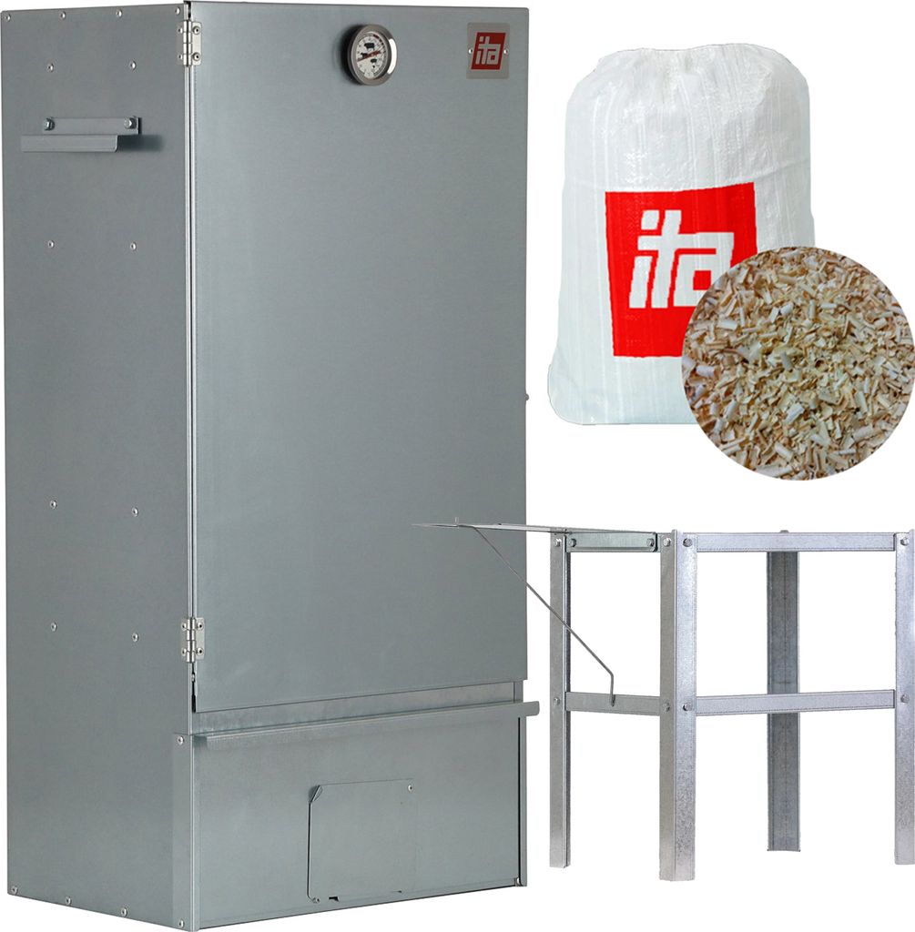 ITA Räucherofen 7005 - Premium Räucherschrank aus Edelstahl mit 3 Etagen 81 cm - Qualität EU - Smoker- Direkt vom Hersteller