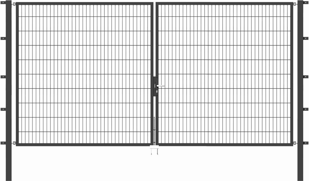 Alberts Doppeltor Flexo mit Zubehör, zum Einbetonieren, anthrazit, Breite 400 cm, Höhe 200 cm