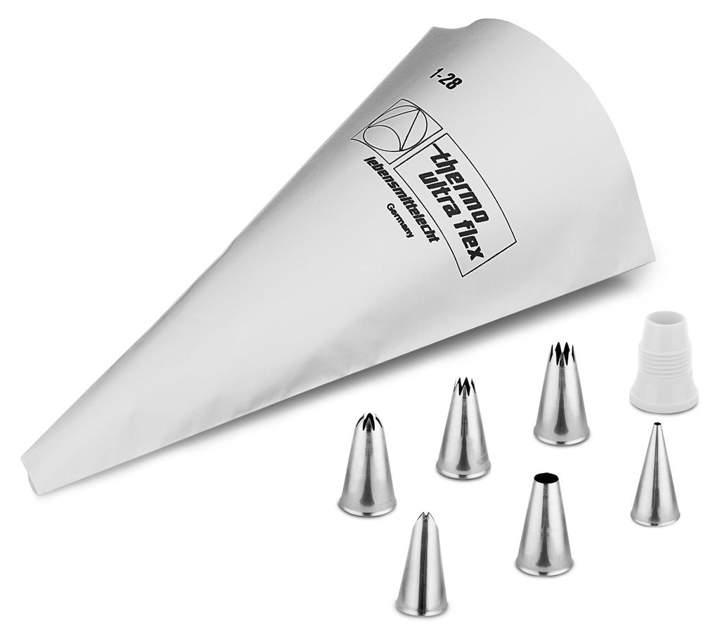 thermohauser Spritzbeutel-Set aus Polyester, 8-teilig, Weiß