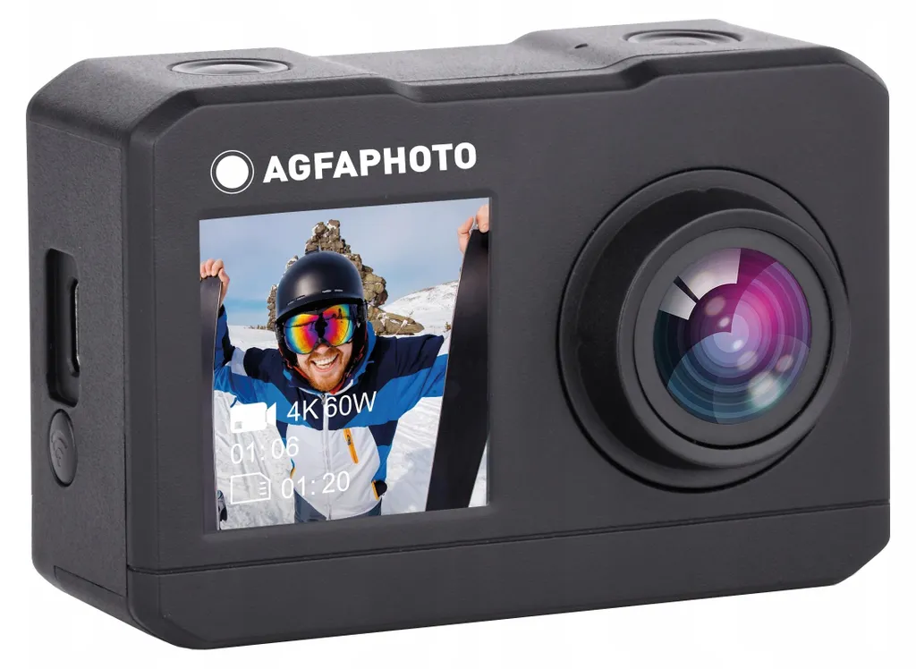 AgfaPhoto AC7000BK Caméra Action 4K - Capteur CMOS et WiFi 2.0 Noir