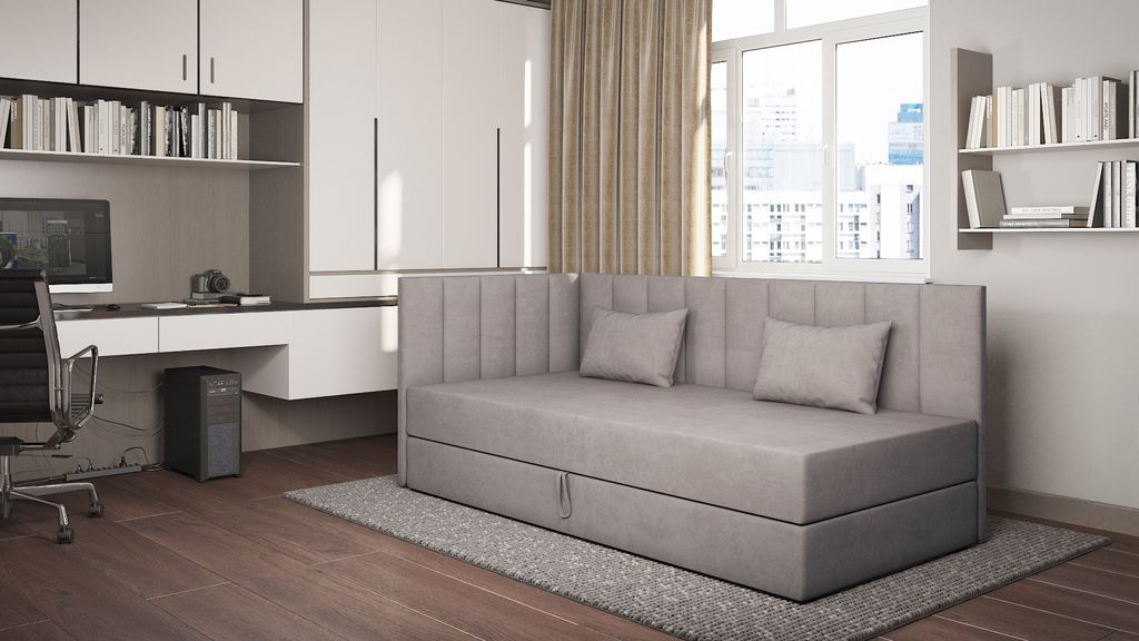 Váľanda s úložným priestorom 90x200 ALAMO 3 - šedá Obrázok produktu 