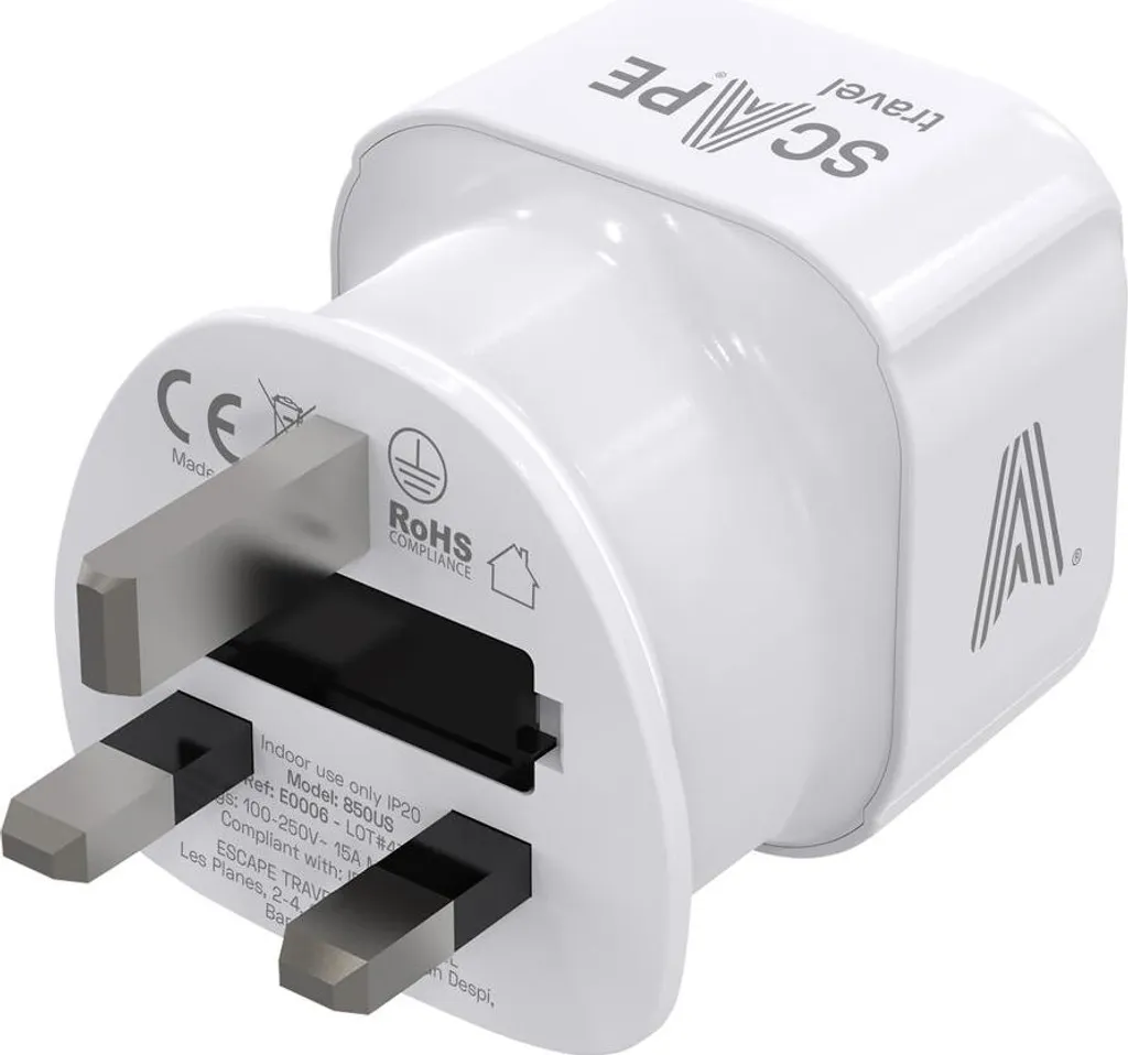 Scape Travel 850UK: Multipresa di Design in Plastica per Viaggi UK