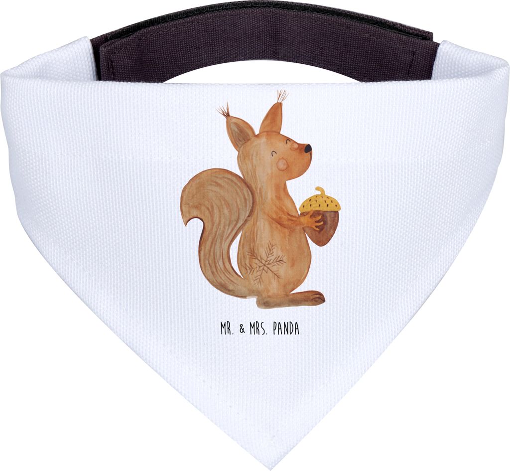Mr. & Mrs. Panda Dreieckstuch Eichhörnchen Weihnachten - Weiß - Geschenk, Hunde Schal, Hals Tuch, Frohe, Hundehalstuch, Vogel, Neujahr, Guten Rut...