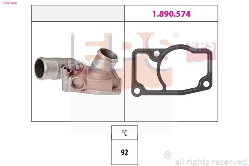 Thermostat de Refroidissement 92°C pour Opel Zafira A et Astra G