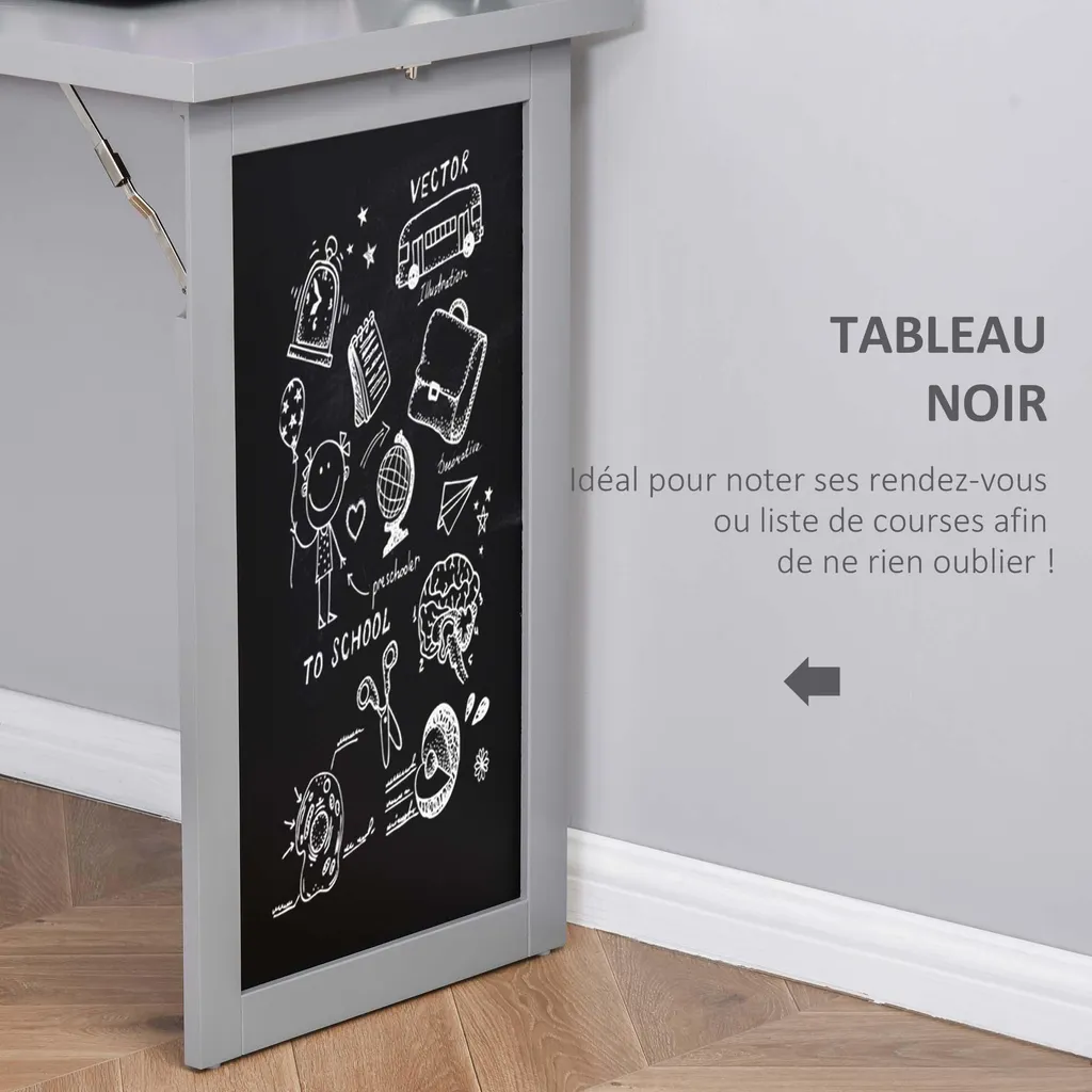 Bureau Rabattable Mural pour Petit Espace - Solution de Rangement Malin - 9