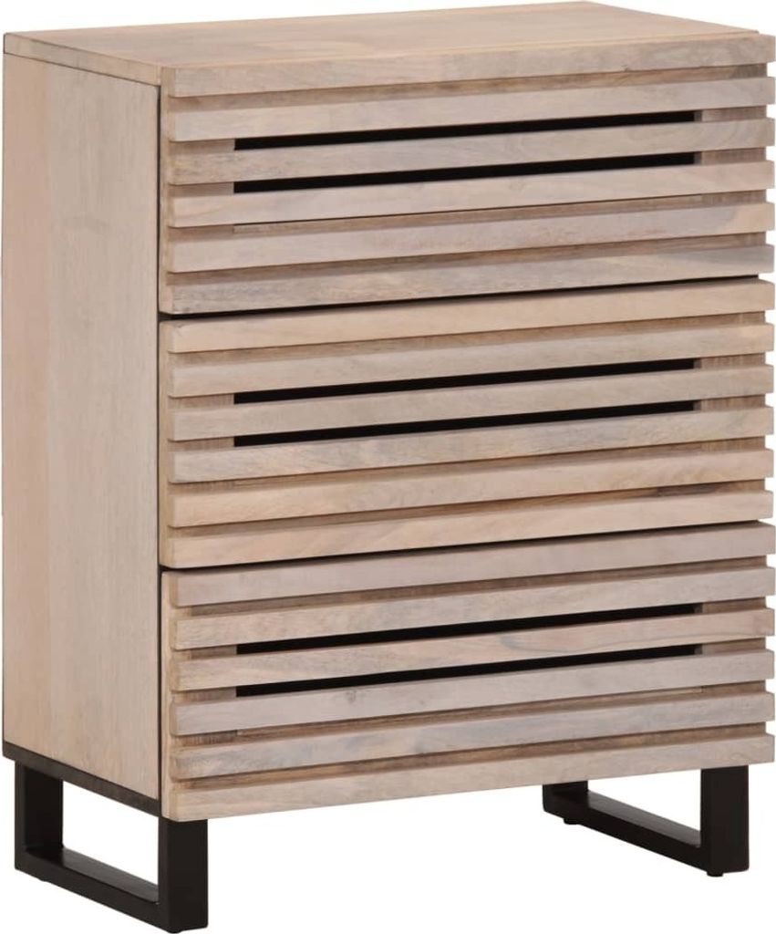 "2026 MODERNE"Sideboard/Kommode - elegantes Design - Buffetschrank - Weiß 60x34x75cm Massivholz Mango Promotion749954 - Kommoden
