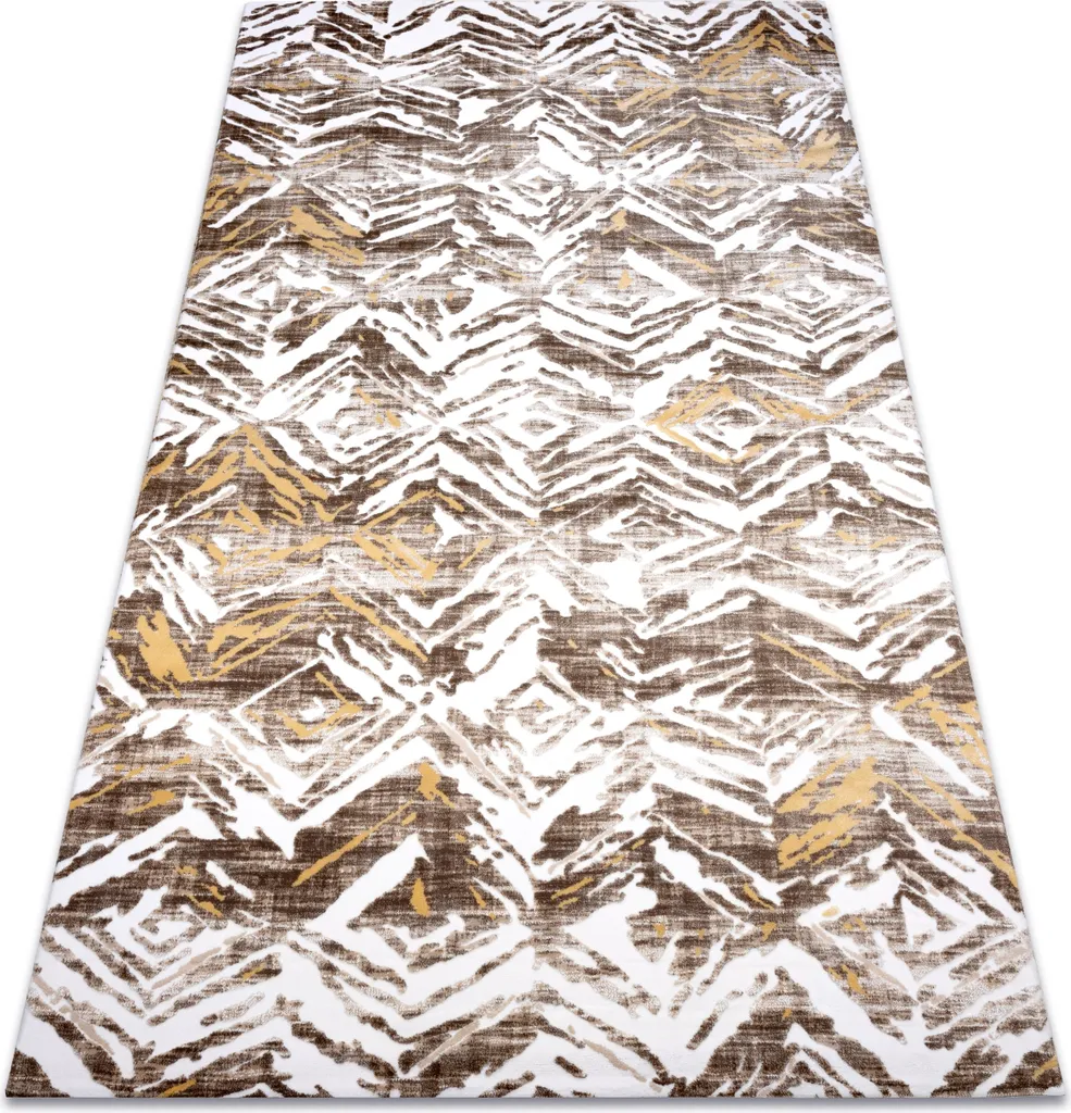Tapis Acrylique DIZAYN 121 Beige et Jaune - Format Rectangulaire 80x150 cm