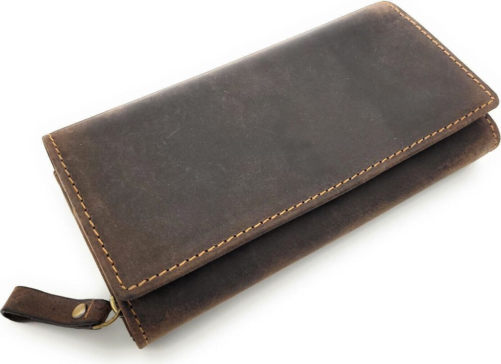 Jockey Club echt Leder Damen Geldbörse Portemonnaie Geldbeutel vintage mit RFID Schutz braun