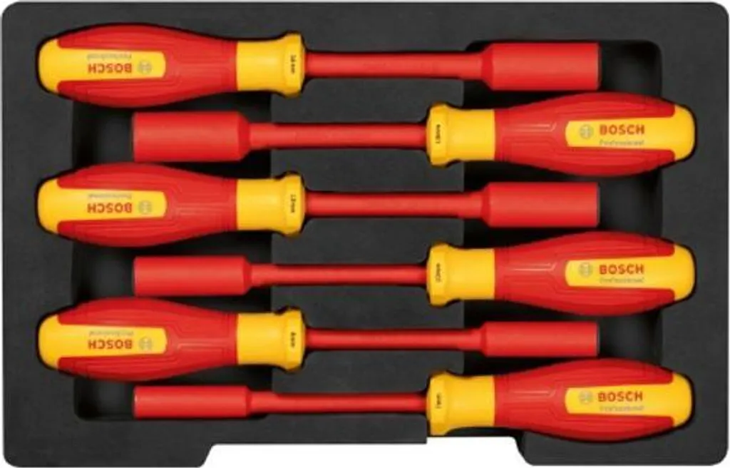Clés à Douilles Isolées VDE Bosch 1000V : Sécurité et Précision 6 Pcs