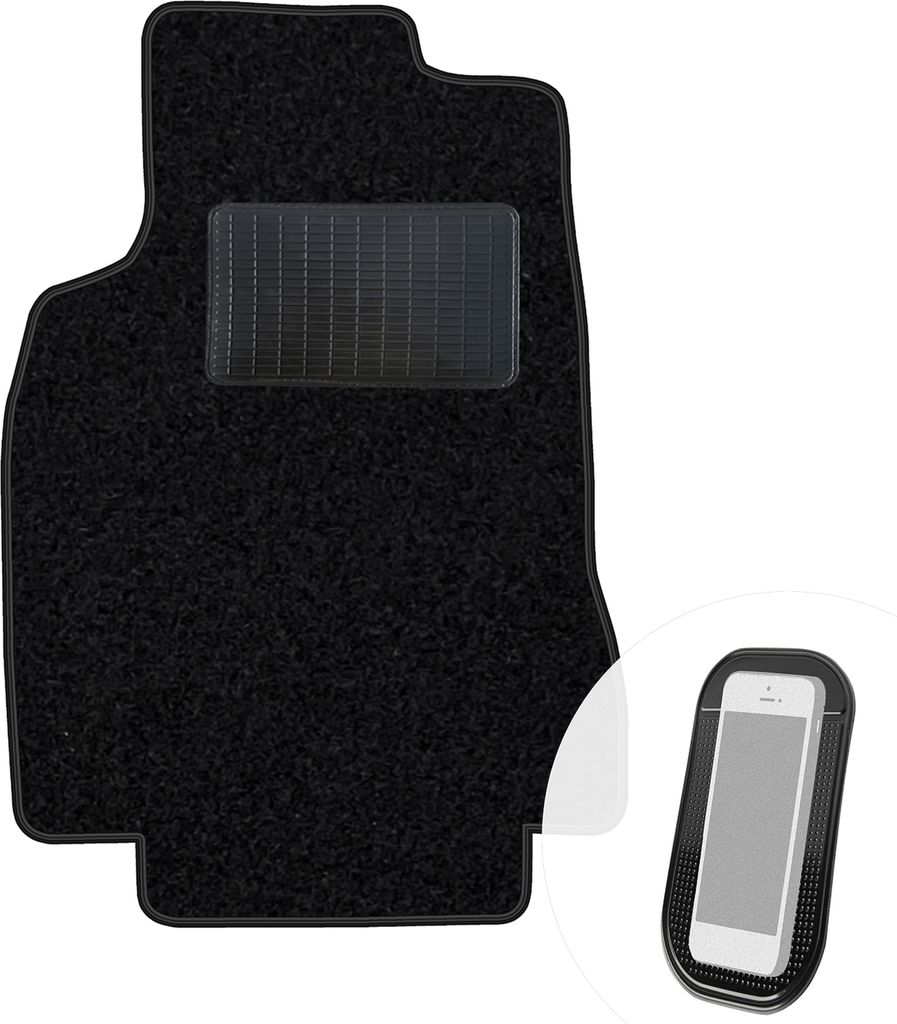 moto-MOLTICO Fahrer Fußmatte Auto Velours Fahrerseite Autoteppiche Schwarz Fahrermatte 1-teilig passend für Mercedes-Benz A-Klasse W168 1997-2004