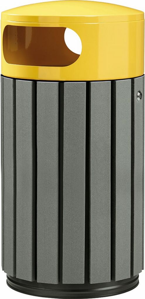 Zeno Mülleimer aus pulverbeschichtetem Stahl mit UV-Absorber 40 und 60 Liter von Rossignol , Fassungsvermögen:60L