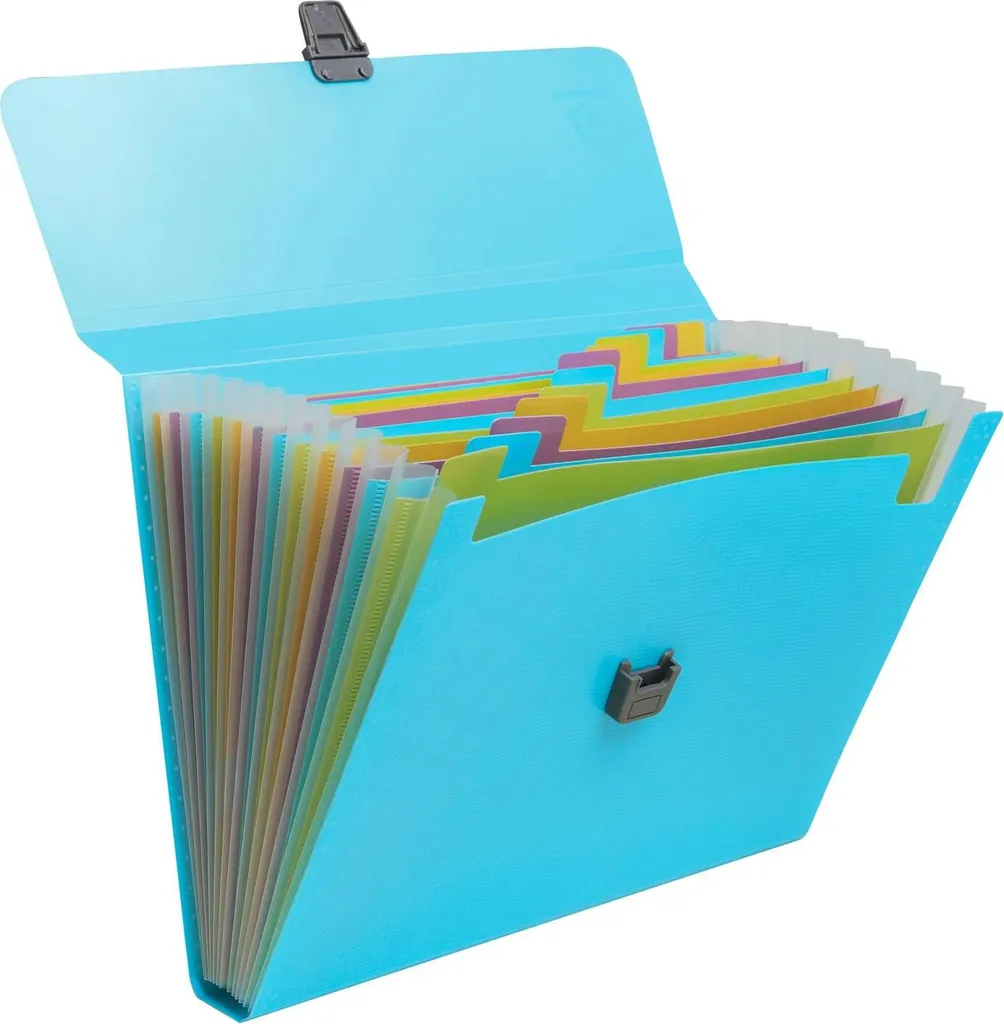 Trieur Valisette Anti-Perte Documents 13 Compartiments Cyan Exacompta x5