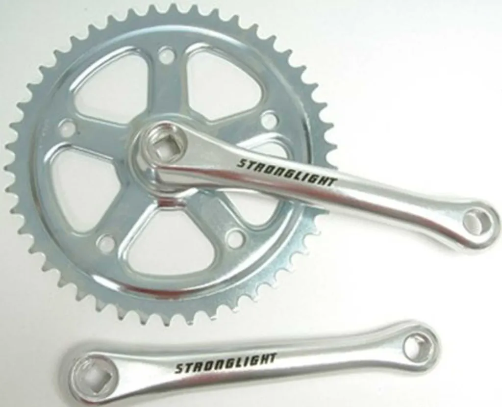 Pédalier vélo Stronglight argent 170mm en aluminium léger et robuste 4 pans