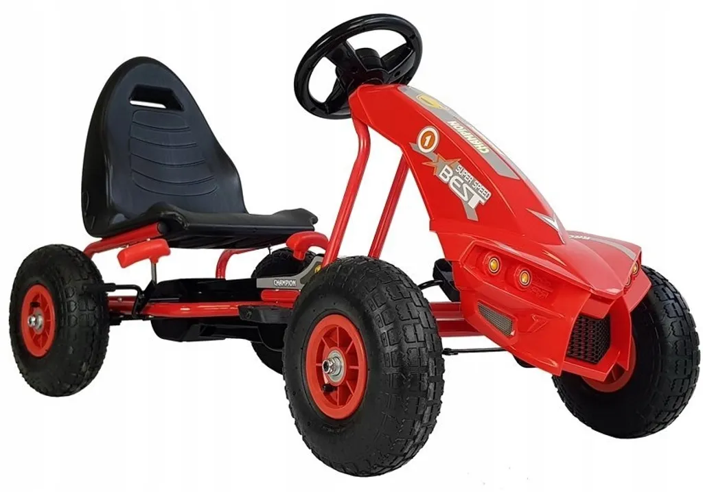 Kart à pédales rouge A-18 pour enfants - Voiture à pédales jouet