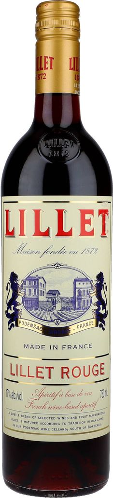 A product shot of a bottle of Lillet Rouge.