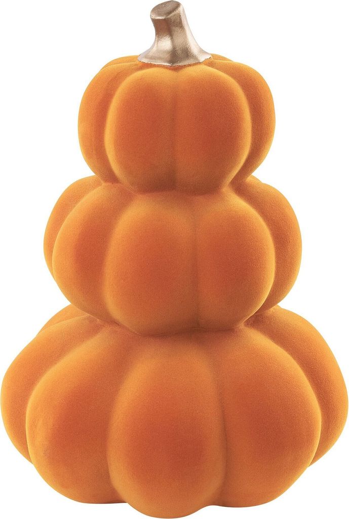 BELIANI Dekorative Figur Kürbis Orange Keramik Samt Produktbild 