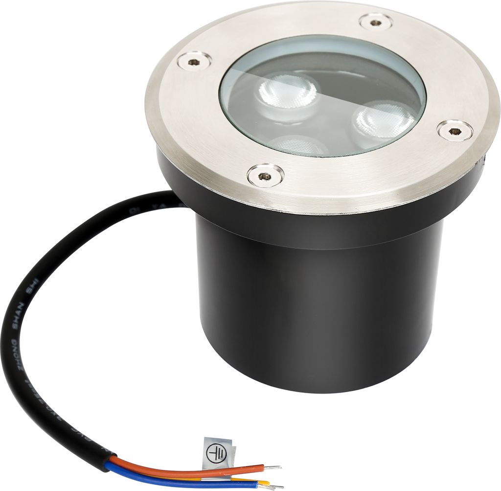 TolleTour 1x 3W Bodenleuchte IP65 Außen LED Leuchte Bodeneinbaustrahler Bodenstrahler Bodenlampe Warmweiß