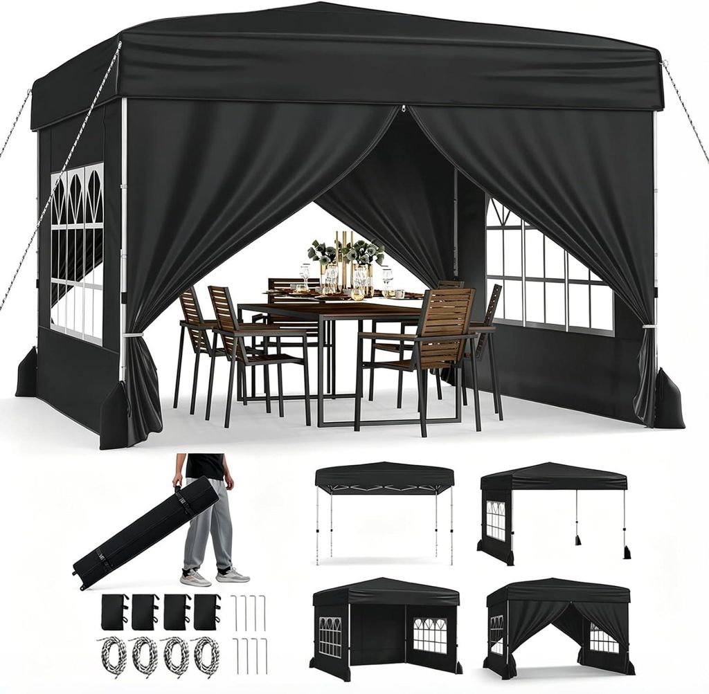 KOMFOTTEU 3x3m Pop-up Pavillon wasserfest, Faltpavillon mit Produktbild 