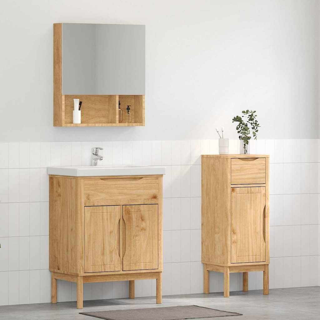 Maison Exclusive - Badezimmermöbel-Set FLORO 2 pcs Wachsbraun Massivholz Kiefer